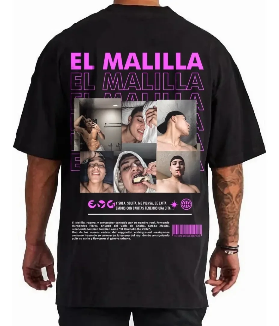 Men's El Malilla Streetwear Vintage Washed T-Shirt, Latin Urban Meme Graphic Tee 2026