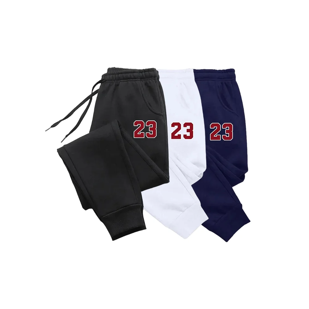 

Мужские брюки, прямые брюки, новые осенне-зимние роскошные флисовые спортивные штаны с принтом No 23, теплые спортивные штаны, мужские спортивные штаны для улицы