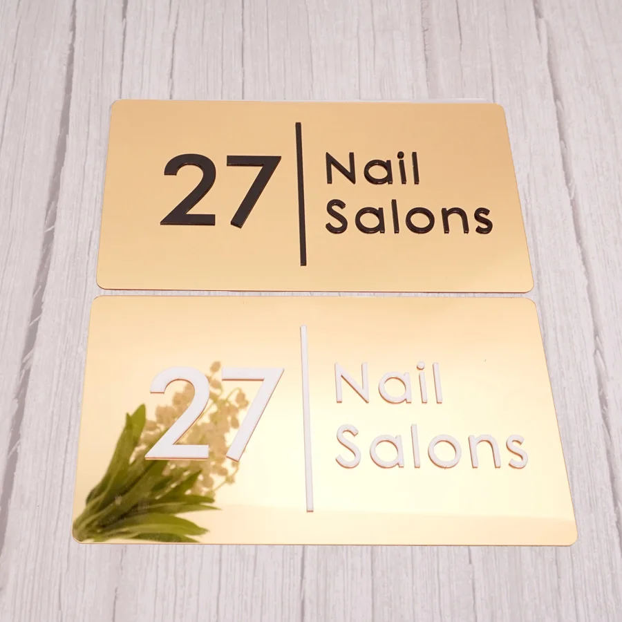 مخصص 3D البساطة الحديثة نمط الاكريليك مرآة تسجيل شخصية متجر اللوحة صالون تجميل مكتب بناء الباب الديكور