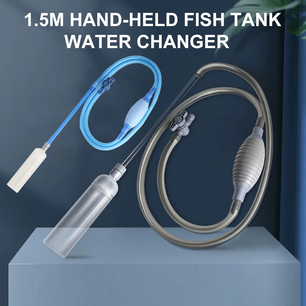 1.5m Aquarium Water Changer Handheld Fish Tank Cleaner with Filter Grid Fish Tank Accessories for Water Changing & Sand Cleaner