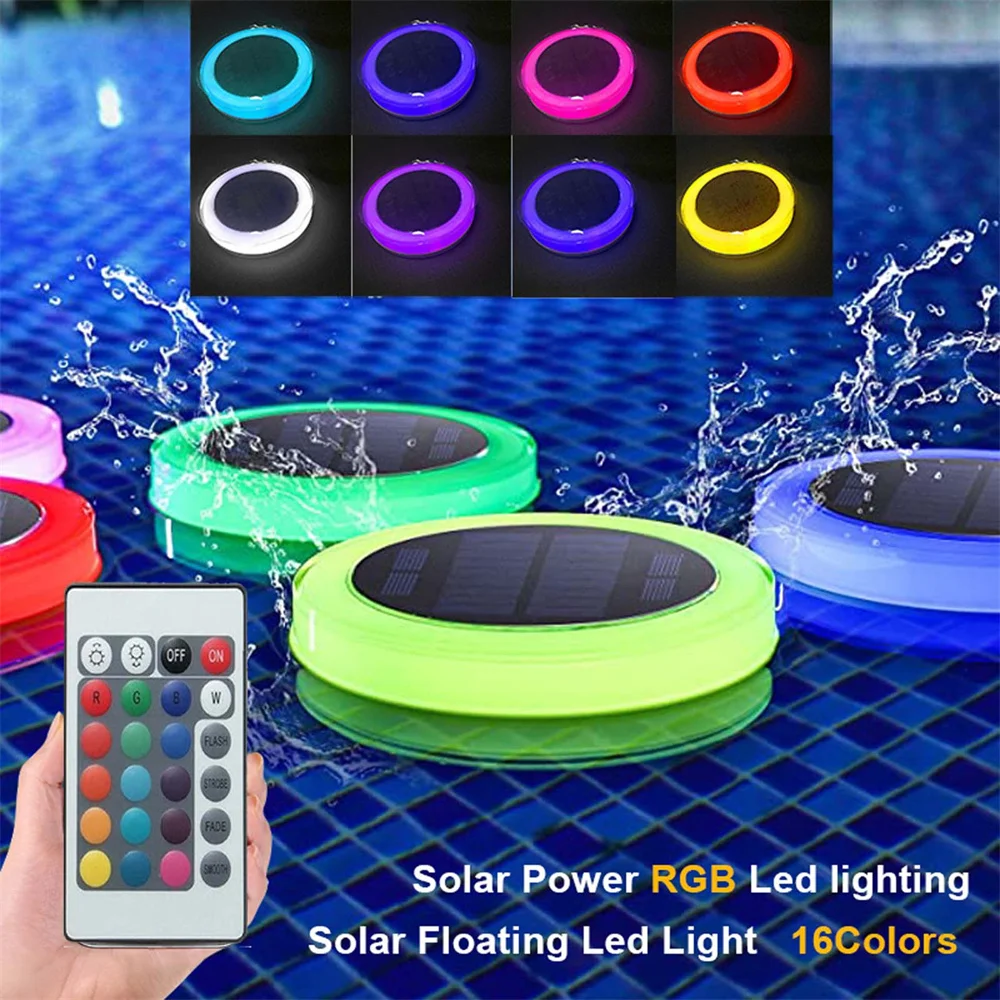 Imagem -06 - Luz Solar Flutuante para Piscina Ip68 à Prova Dágua Mudança de Cor Rgb Controle Remoto para Banheira Festa Fonte