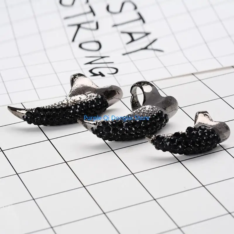 L21E 10 Pcs Punk Claw Ring False Adjustable Fingernail Ring Gothic Jewelry