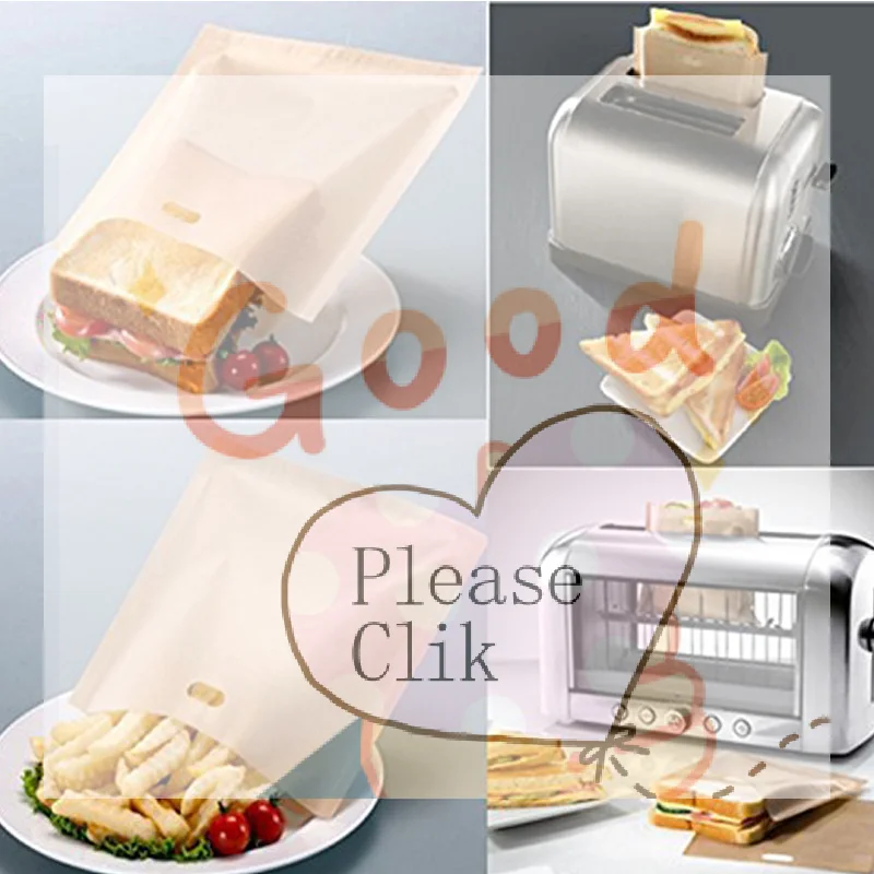 【HG】2Pcs Reusable Non-stick Baked Toast Bread Oven Bags Tools Toaster Bags For Grilled Cheese Sandwiches