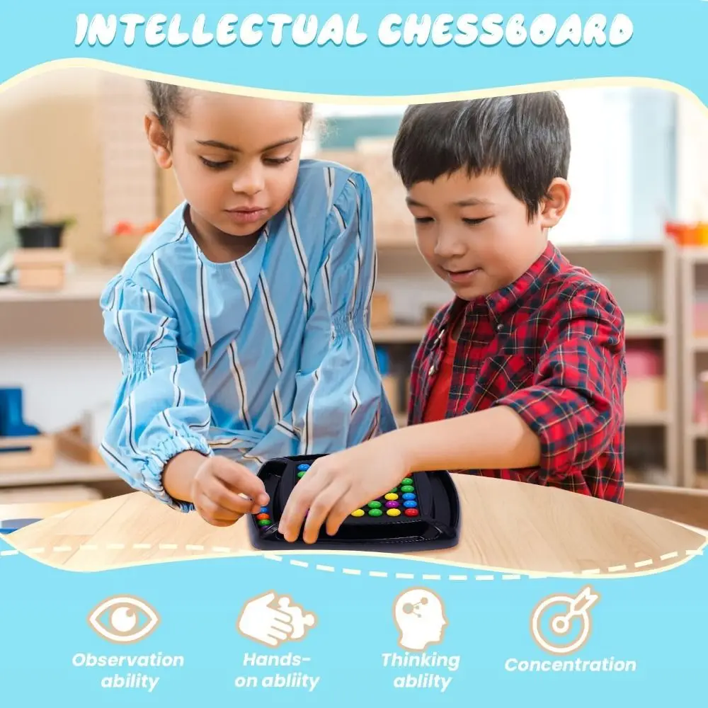 Plastic Intellectual Chessboard Parent-child Rainbow Ball Matching Toys Board Game Intelligent Brain Game Interaction Puzzle Toy