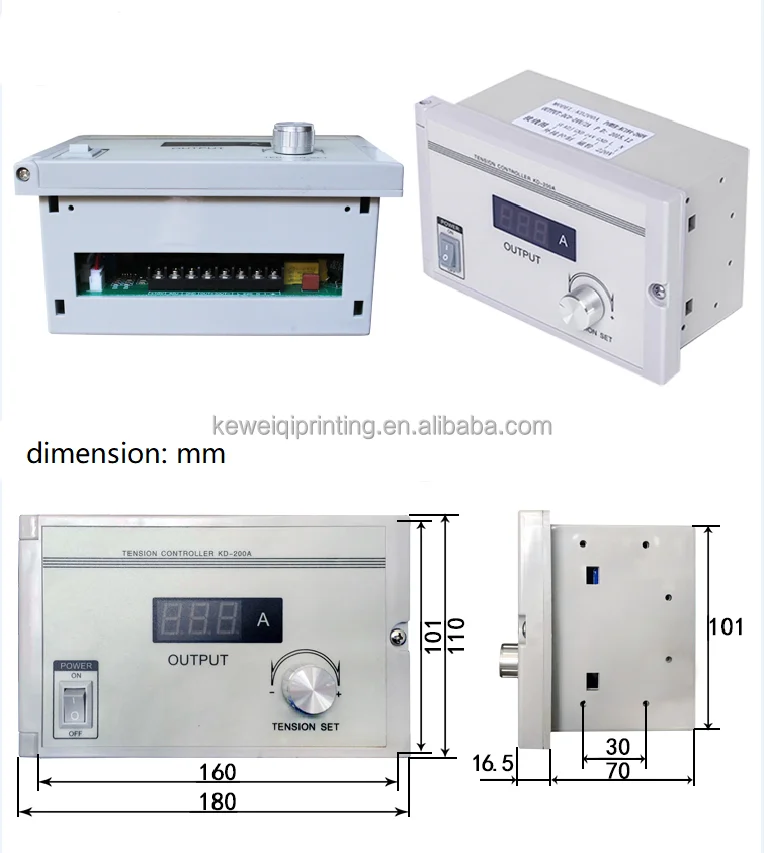 Tension Controller Magnetic Powder Brake Clutch Controller 2A-4A Manual Tension Controller KD-200A