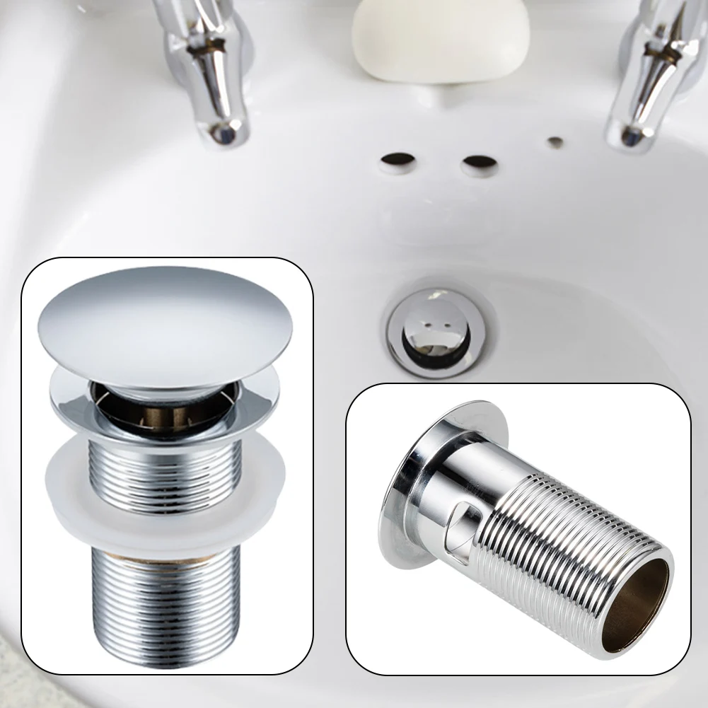 

Pop Up Drain Button Anti Clogging Bathroom Sink Plug Drainer Anti-Leakage Waste Stopper Bathroom Faucet Accessories