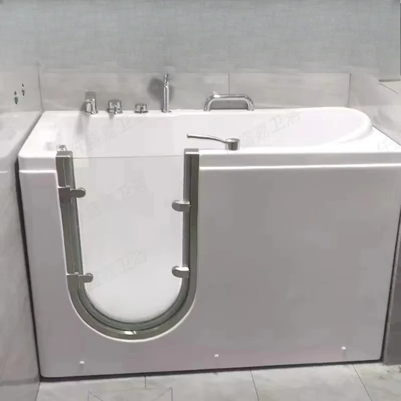 Modern Open-Door Barrier-Free Side-Opening Walk-In Bathtub For Elderly Freestanding Soaking Bathtub Sitting Massage Bathroom