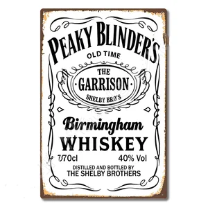 خمر Peaky Blinders ملصق علامة معدنية ويسكي ، لوحة فنية قديمة ، ديكور حائط للمنزل ، بار ، مقهى ، مطعم أفضل 10 ولاعة بيكي بليندر مبيعا - رقم 8