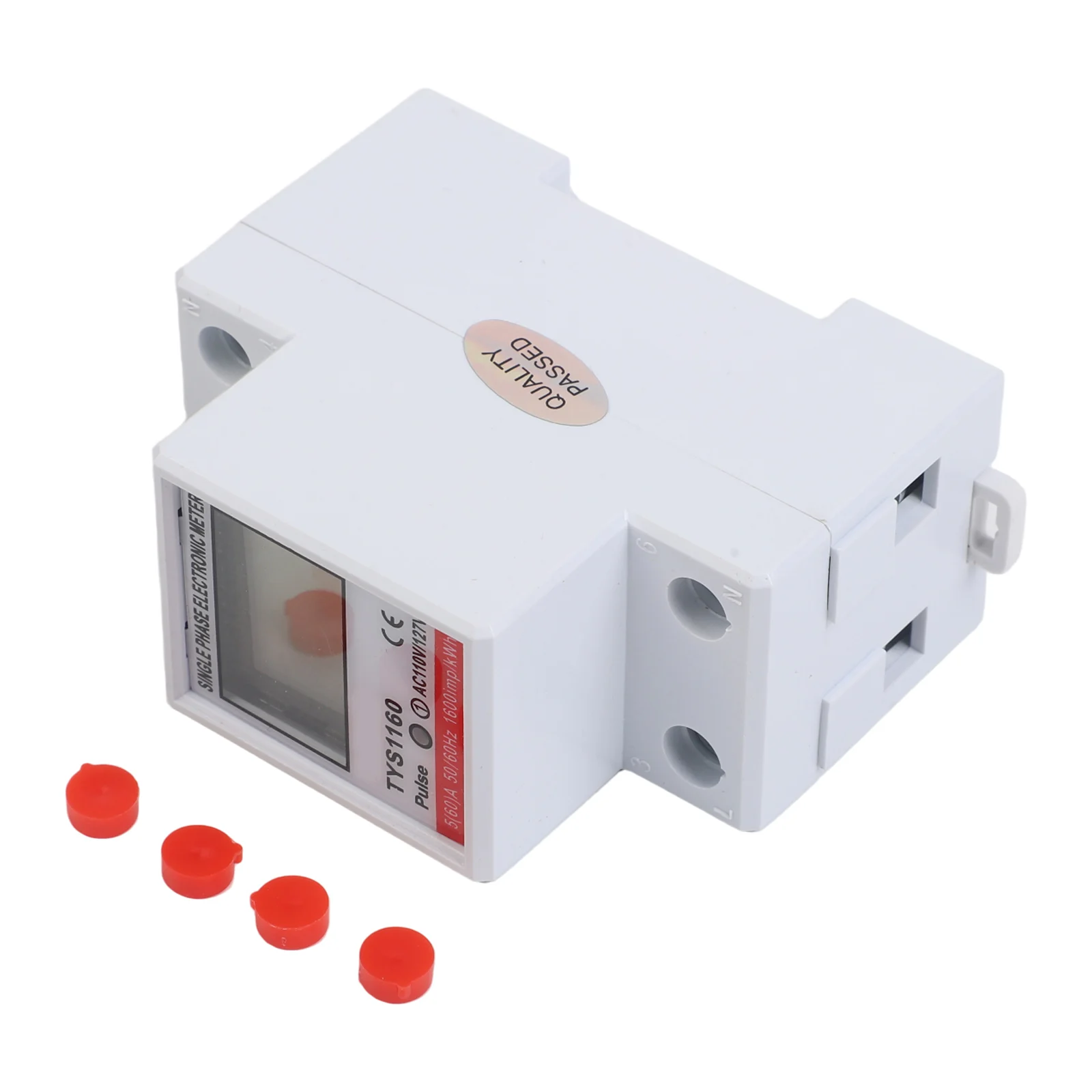 Digital Single Phase Energy Meter for 110V/127V Electrical Systems with 60A Load Capacity and 35mm DIN Rail Installation