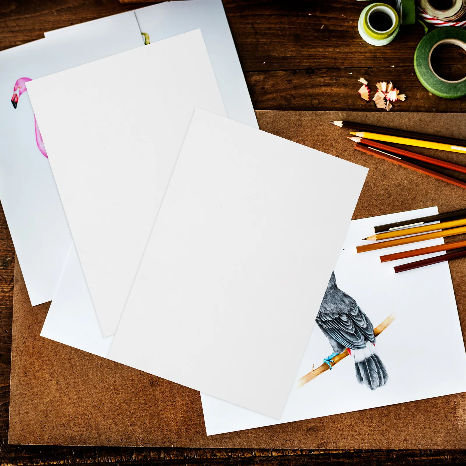 400Pcs Watersoluble Colored Pencil Sketch Paper Thick Drawing Sheets High Gloss Finish Professional Art Paper for Beginners Kids