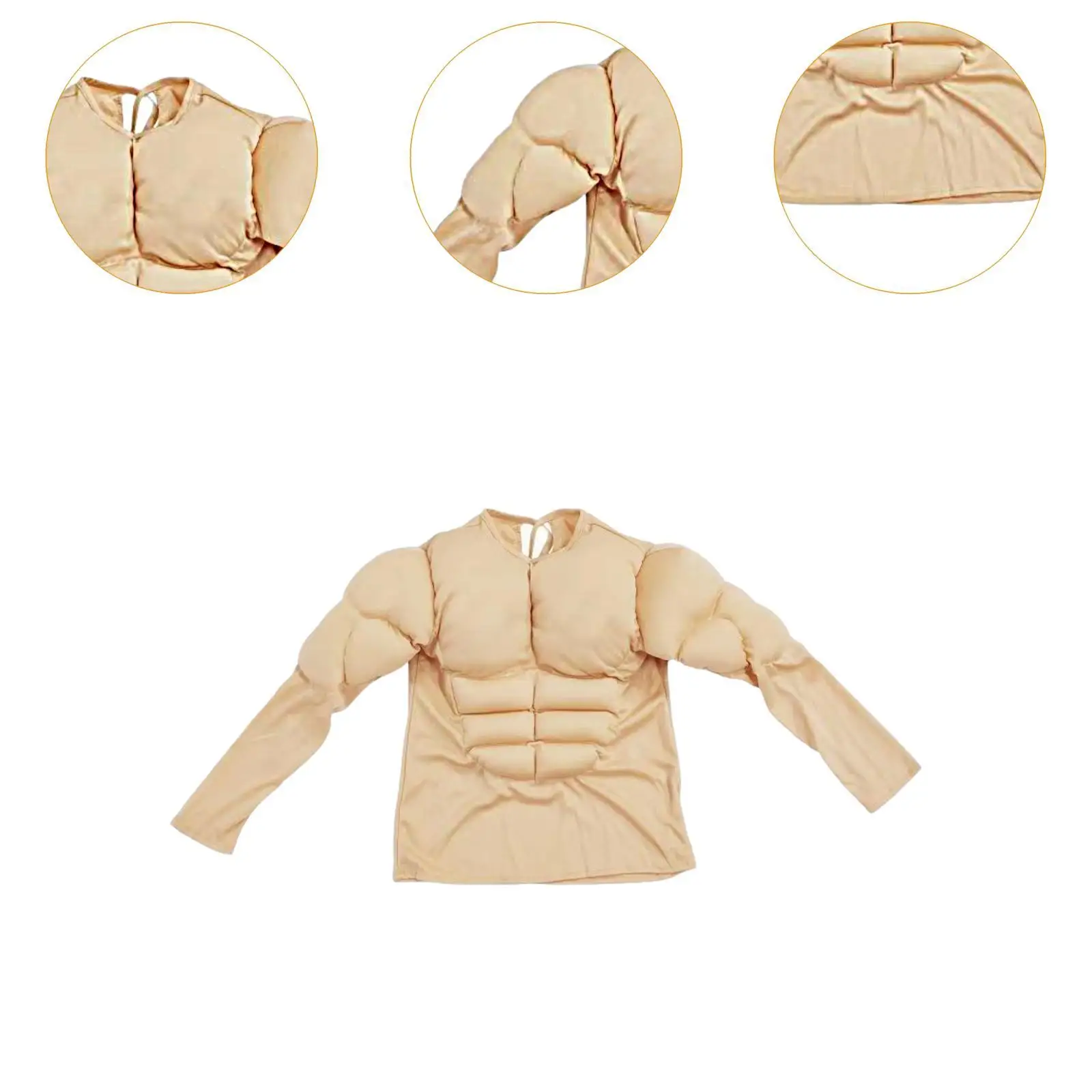 Niños camisa muscular fuerte disfraz moda 3D Casual divertido traje muscular simulación
