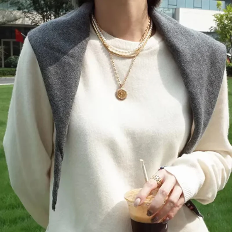 

Triangle Scarf Niche 100% Wool Triangle Scarf Women's Headscarf Multifunctional Warm Knitted Scarf