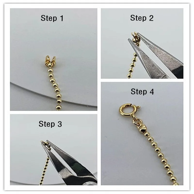 No Fade No Rust Hot Sale 1.0mm 1.2mm 1.5mm Real 14K Gold Filled Bead Chain For Jewelry Making Women Necklace