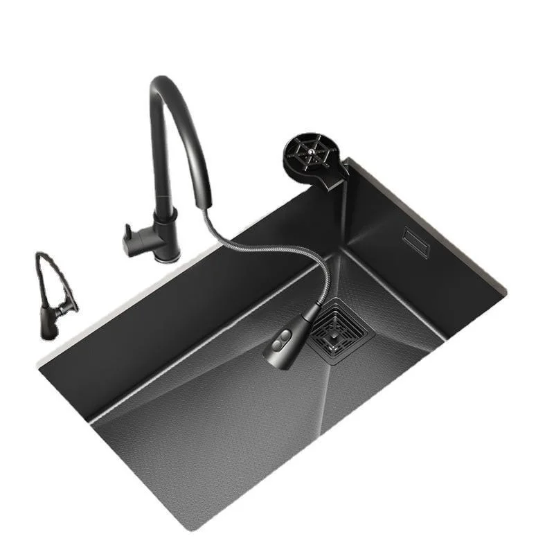 Thickened Nano Honeycomb Embossed Double Reinforced Single Basin SUS304 Large Single Slot Waterfall Nano Kitchen Sink