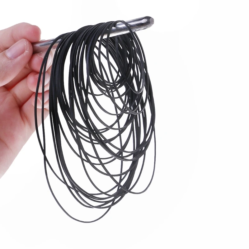 30/50/100/120Pcs Mix Size Rubber Belts 1mm Square Cassette Tape Machine Belt Set 40-135mm Fold for Recorders and Drives