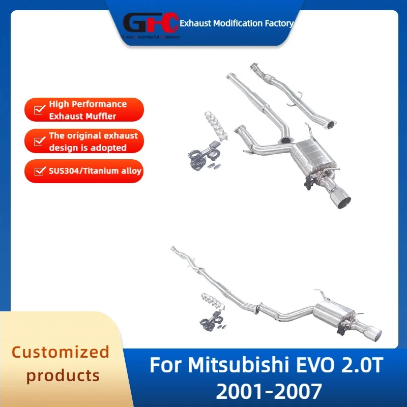 

Выхлопная система Catback Valvetronic для Mitsubishi EVO 2.0T 2001-2007, высокопроизводительный глушитель из нержавеющей стали 304 с клапаном