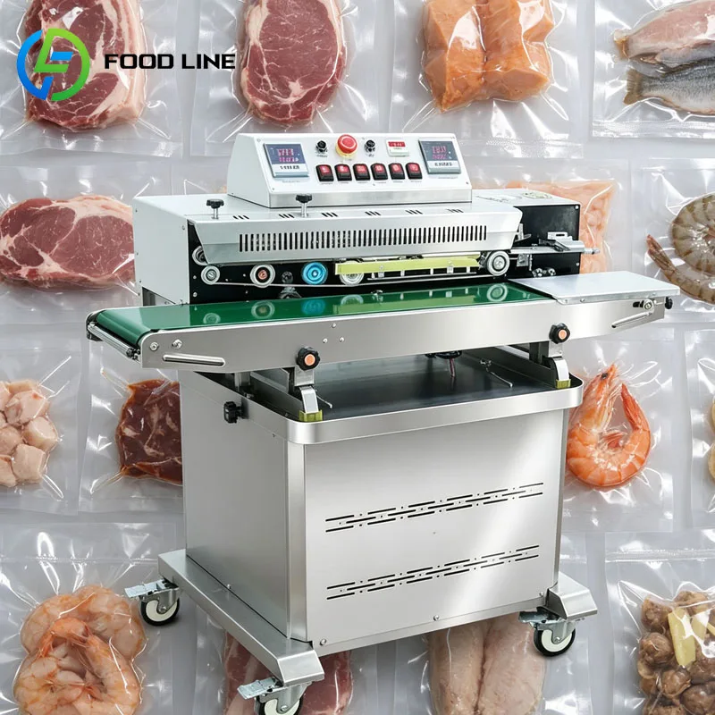 Gas Flush Band Sealer Continuous Sealing Machine for Coffee Tea Snack Food Packaging Customized