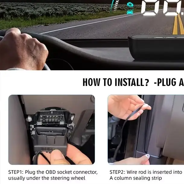 

Новый HUD-дисплей для автомобиля: проектор на лобовое стекло с OBD2, спидометром, часами, температурой воды, напряжением, скоростью (км/ч, мили/ч) и автоэлектроникой