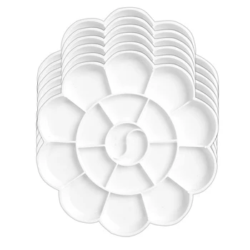 Tavolozza di pittura da 1/6 pezzi, tavolozza di vassoio di vernice in plastica da 18 pozzetti Tavolozza di colori riutilizzabile per fiori per artisti Olio per acquerello acrilico