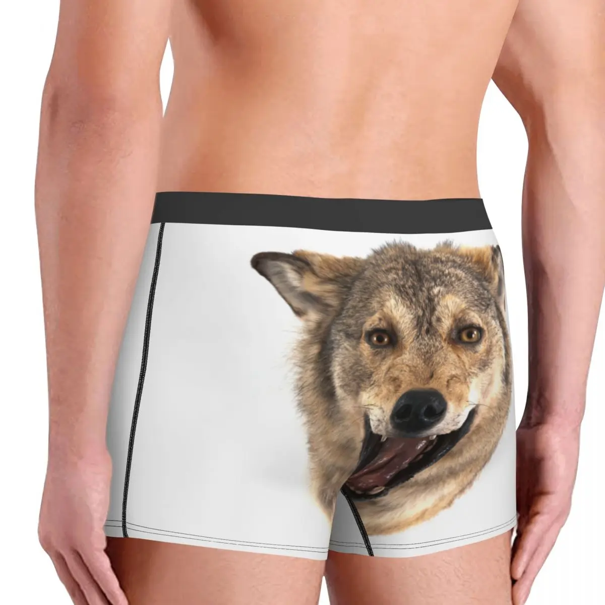 Men Boxer Briefs Shorts Panties Wolf Head Soft Underwear Homme Humor S-XXL Underpants