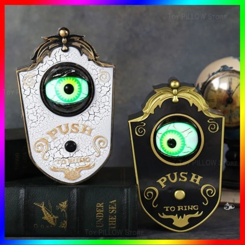 Halloween sounding one-eyed doorbell decoration glowing eyeballs horror blinking doorbell trick blink