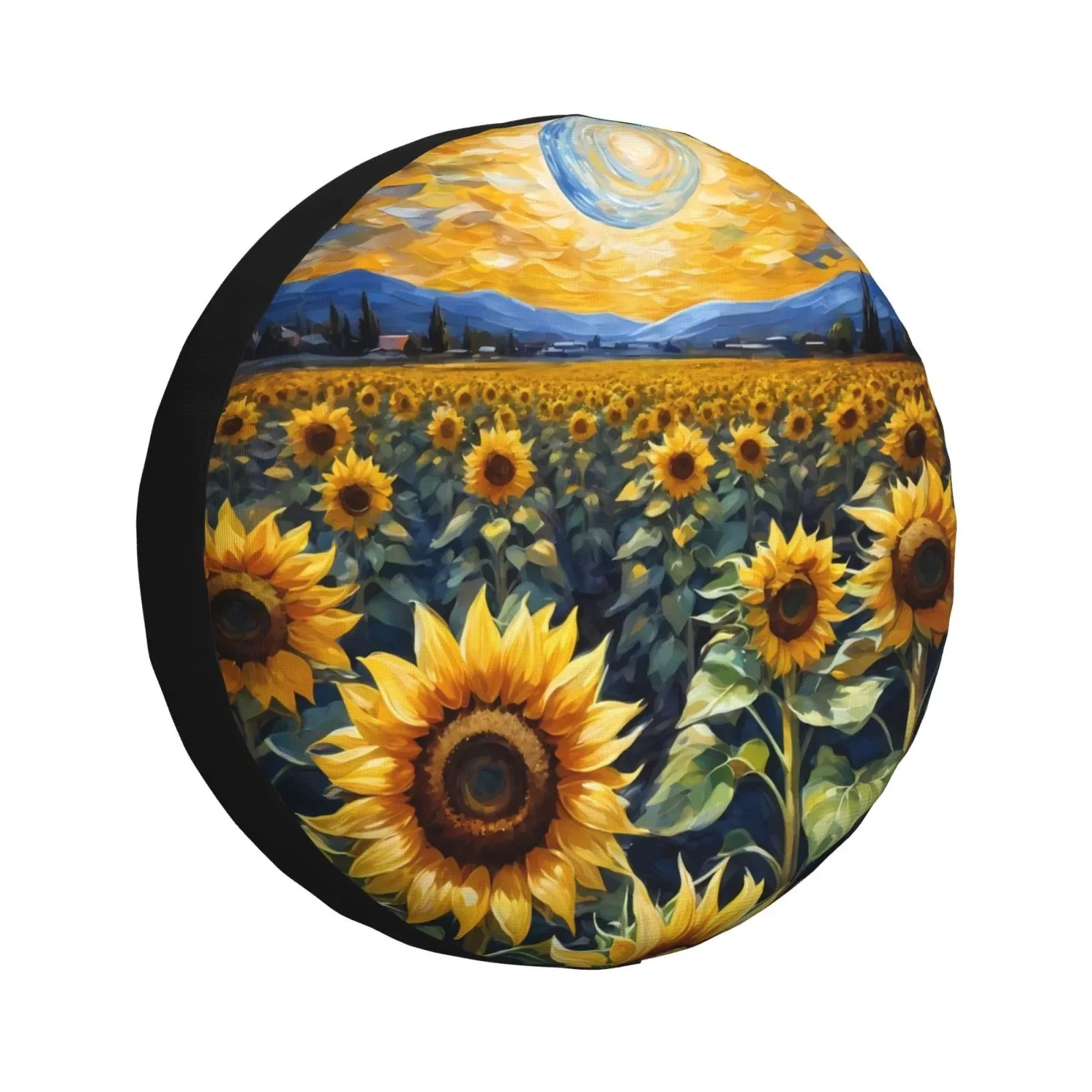 Starry Sky Sunflower Tire Cover Polyester Wheel Protector Trailer RV SUV Camper Spare Wheel Cover