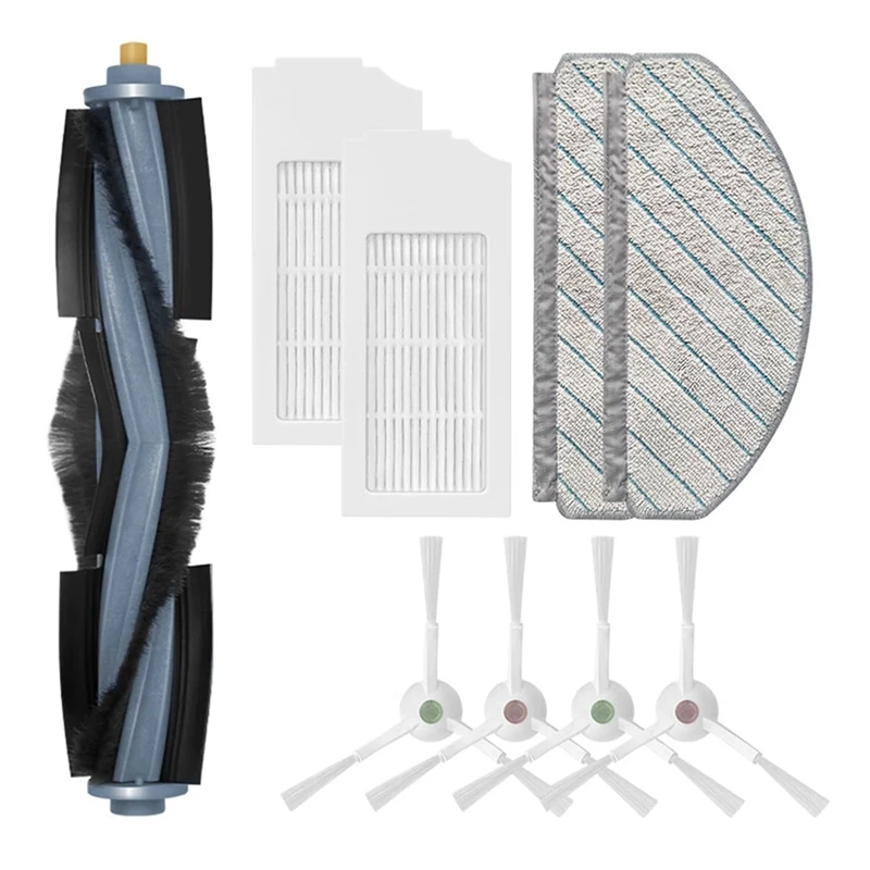 X17A 2025 NEW-2Set ل ECOVACS DEEBOT T10 PLUS جهاز آلي لتنظيف الأتربة استبدال قطع الغيار فرشاة رئيسية فرشاة جانبية فلتر Hepa Mo