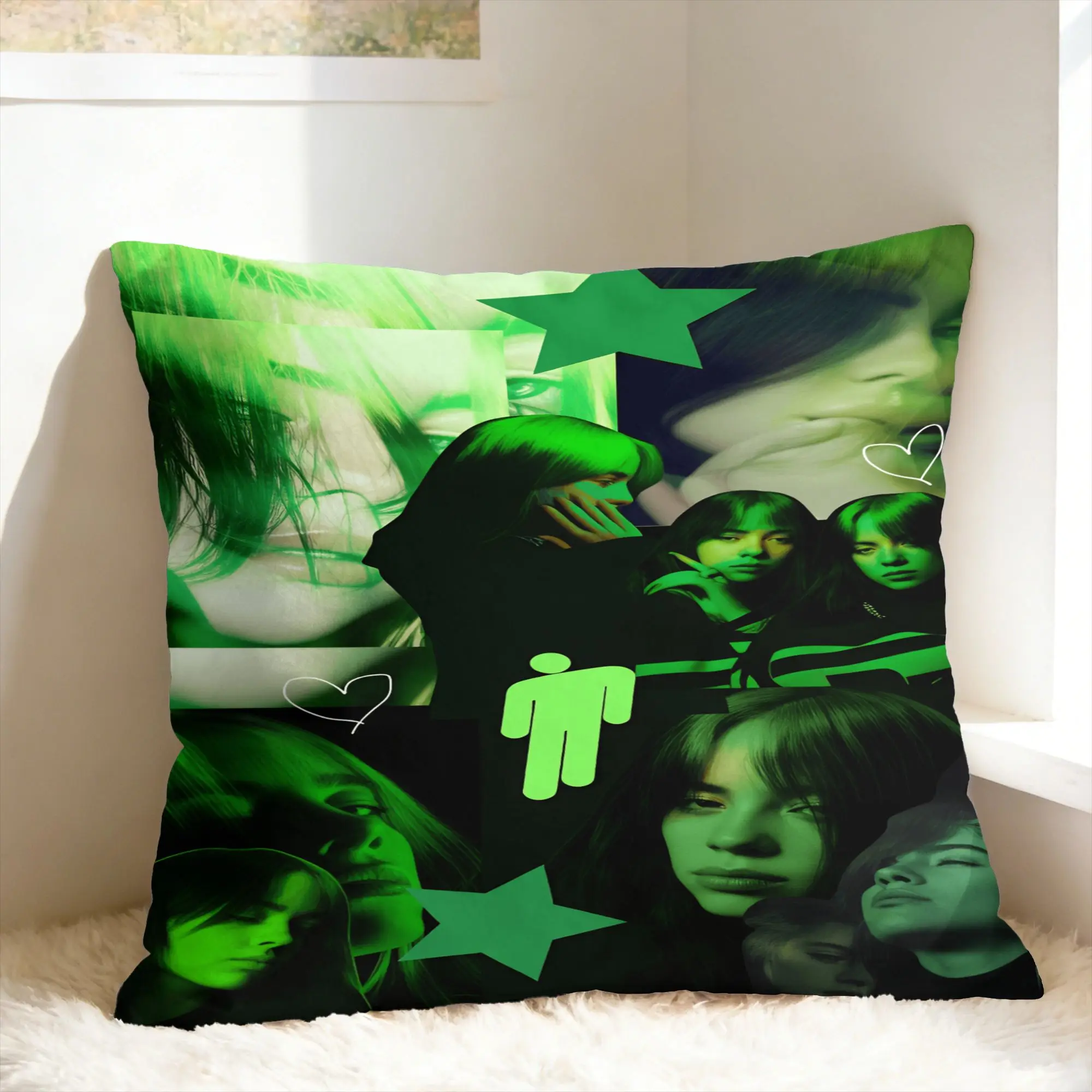 Pillow Cover HIT ME HARD AND SOFT B-Billie E-Eilish  Retro Trendy Pillow Case For Wedding Party Home Decor Pillowcases