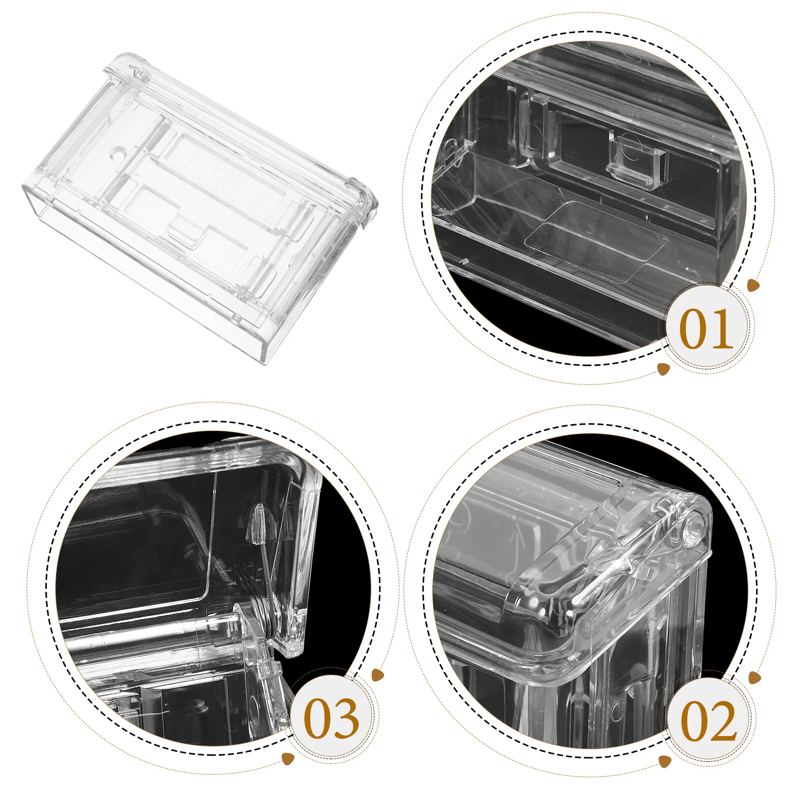 صندوق بطاقات العمل من الأكريليك الشفاف، منظم بطاقات الاسم القوي، حامل عرض المكتب، حامل بطاقات العمل، تخزين