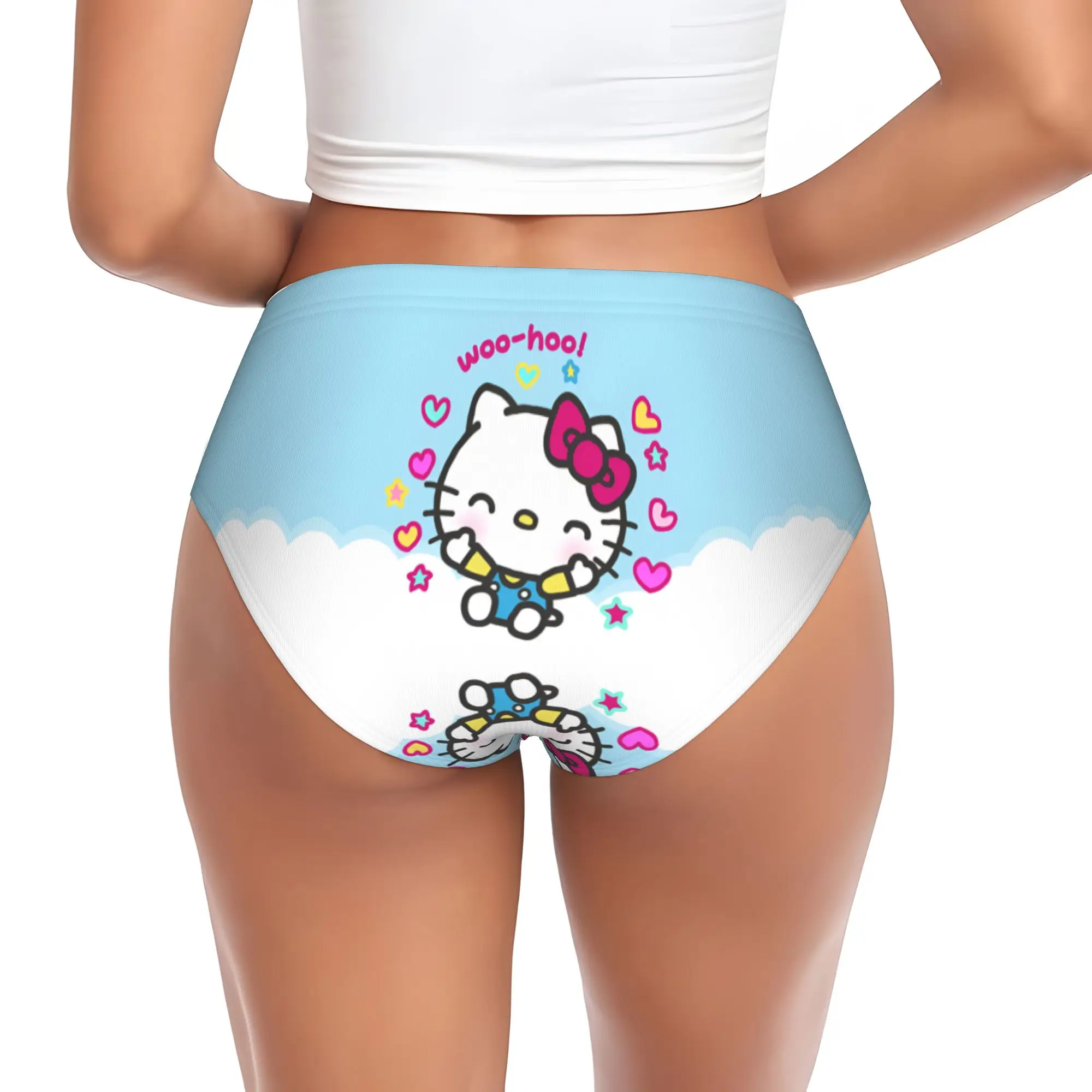 Custom Women's Kitties Kitten Panties Underwear Female Stretch Cat Anime Briefs Underpants - view 2