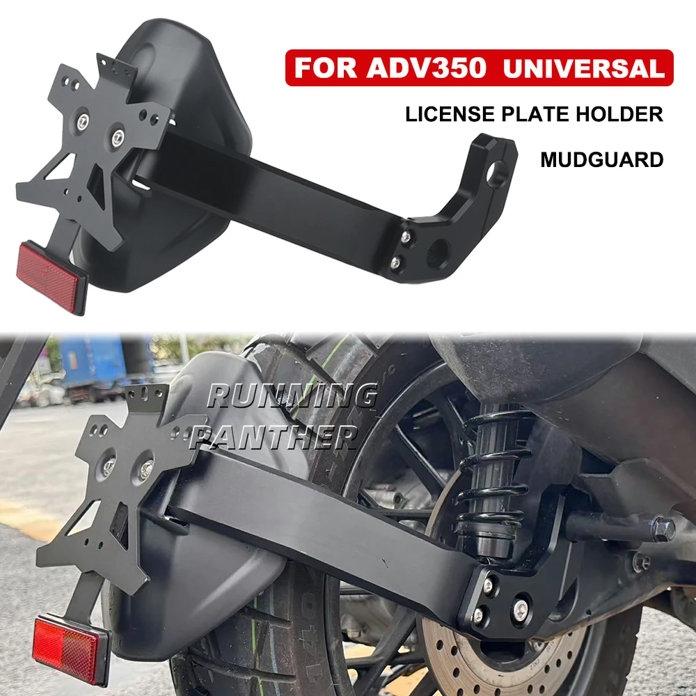 

New For HONDA ADV350 ADV 350 Forza 350 Motorcycle License Plate Holder LED Light Rear Wheel Fender Mudguard Tail Plate Bracket