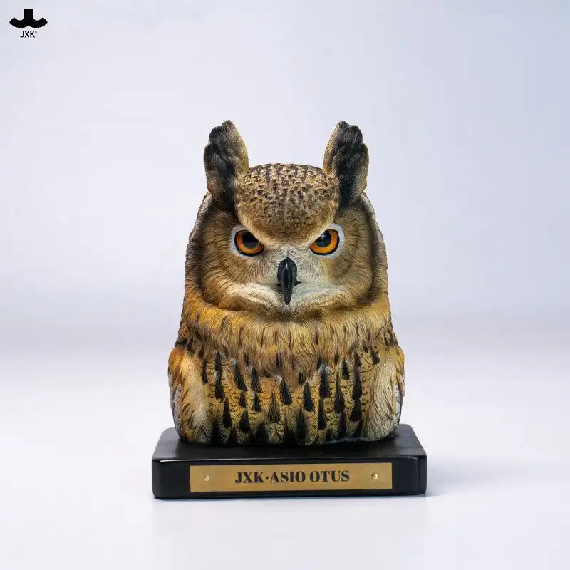 JXK Asio Otus Statue Model Long-eared Owl Bird of Prey Simulation Raptor Handicraft Animal Collection Scene Decor Birthday Gift