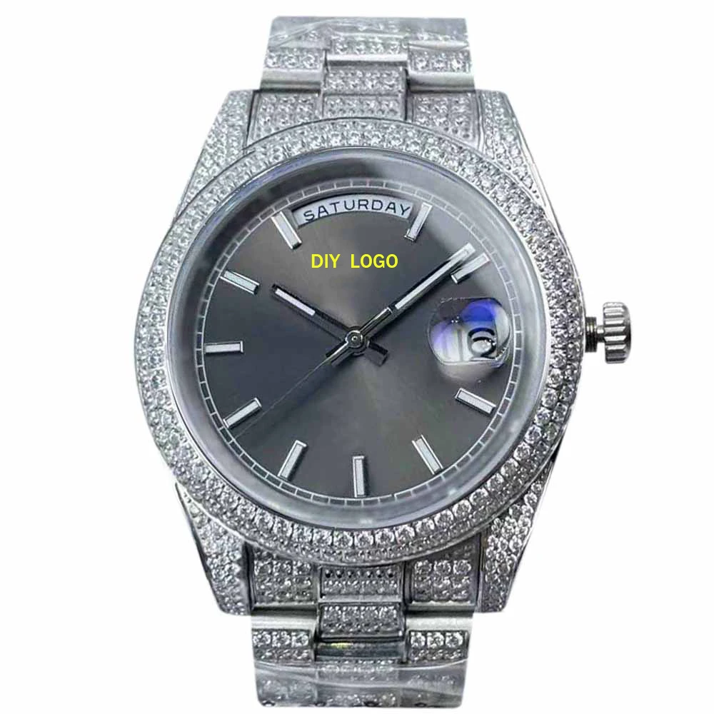 41 mm Exquisite Men's  Diamond Watch – Ideal for Business and Casual Wear, Perfect Gifts for Men