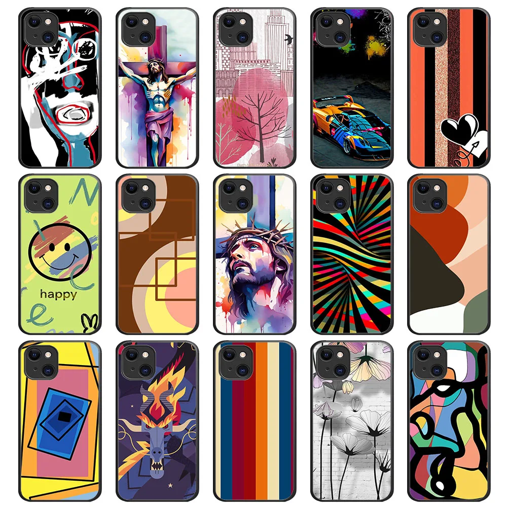 

SK-1 Abstract art Silicone Case For OPPO A1 A83 A85 A15 A15S A32 A5 A3S F17 F19 A12E A94 A16 A78 A17 Pro