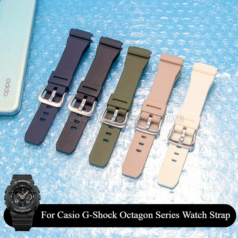 Per Casio G-Shock Octagon GM-S2100 cinturino da donna 16 mm kaki nero bianco ingegnerizzato con cinturino per orologio in resina ad alta resilienza