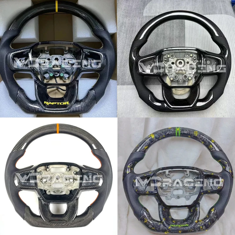 Customized steering wheel for Ford Ranger T9 /V6 rapper 2023 2024  True carbon fiber Intelligent speed steering wheel Cover