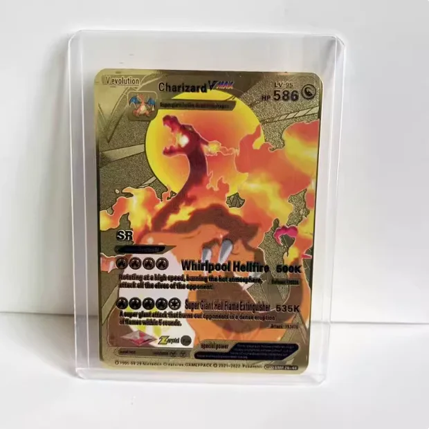 PTCG Pokemon Metal Card Zhu Zi Spray Fire Dragon EX Card VMAX Pokemon Card DIY Classic Anime Character Collection Card Toy