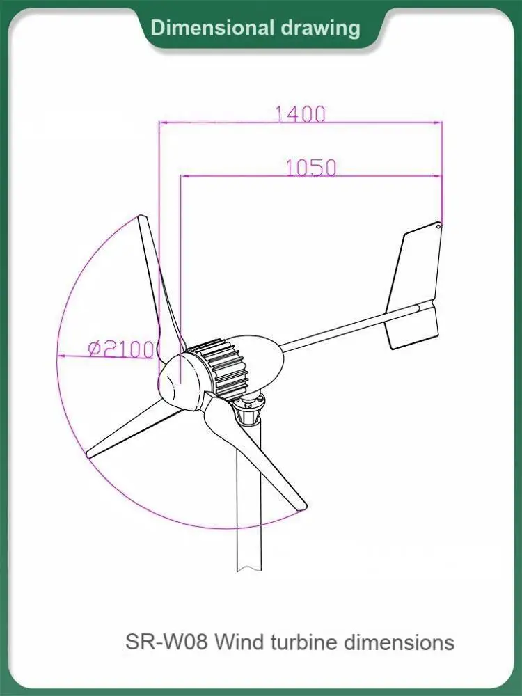 800W Horizontal Axis Wind Power Generator System for Street Lights and Surveillance Signal Base Station Power Supply