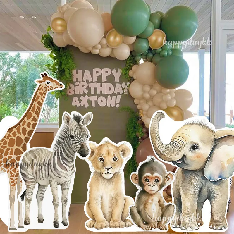 

36inch Safari Animals Cutouts 91cm Cute Elephant Zebra KT Board Jungle Party DIY Decor for Baby Shower Birthday Backdrop Decor