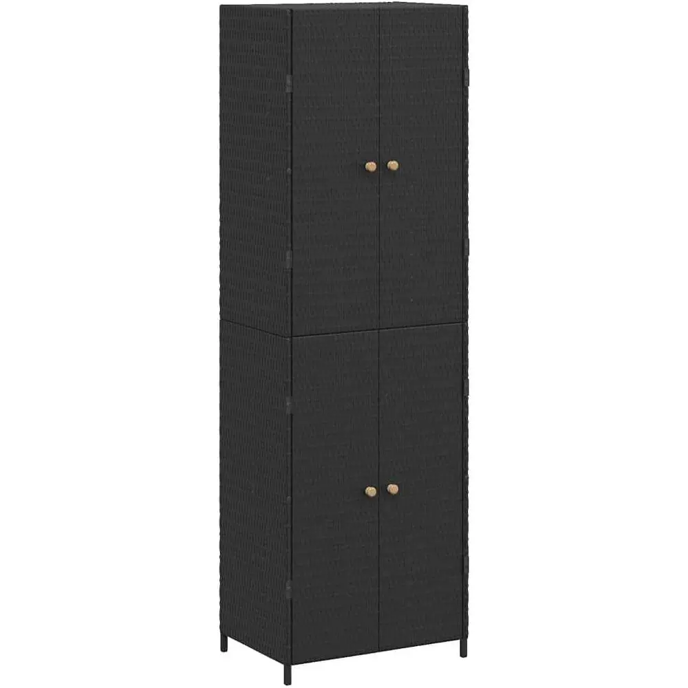 

Garden Storage Cabinet Outdoor Tool Organiser Storage Box Shed Tool Chest Terrace Cabinet Shed Black 59x40x180 cm Poly Rattan