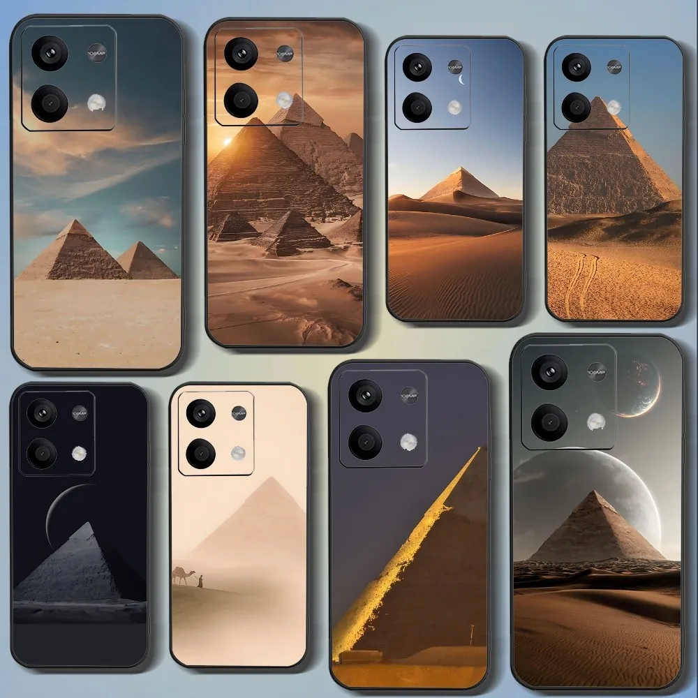 Great Pyramid Phone Case For Xiaomi 11 Redmi Note 11 5G 8T 9A 9 10T Note8Pro Note9 12SUltra Black Case