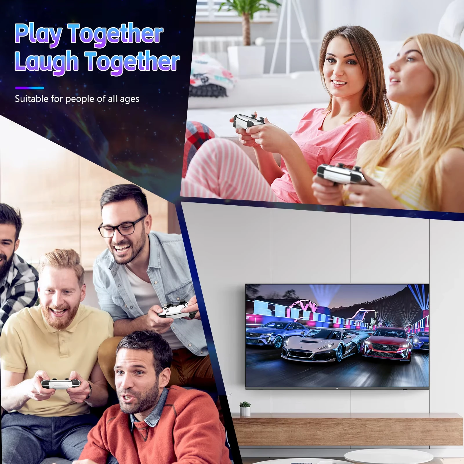 4K TV 게임 스틱 M15 비디오 게임 콘솔 64G 내장 20000가지 게임 무선 컨트롤러 게임패드 레트로 휴대용 게임 콘솔
