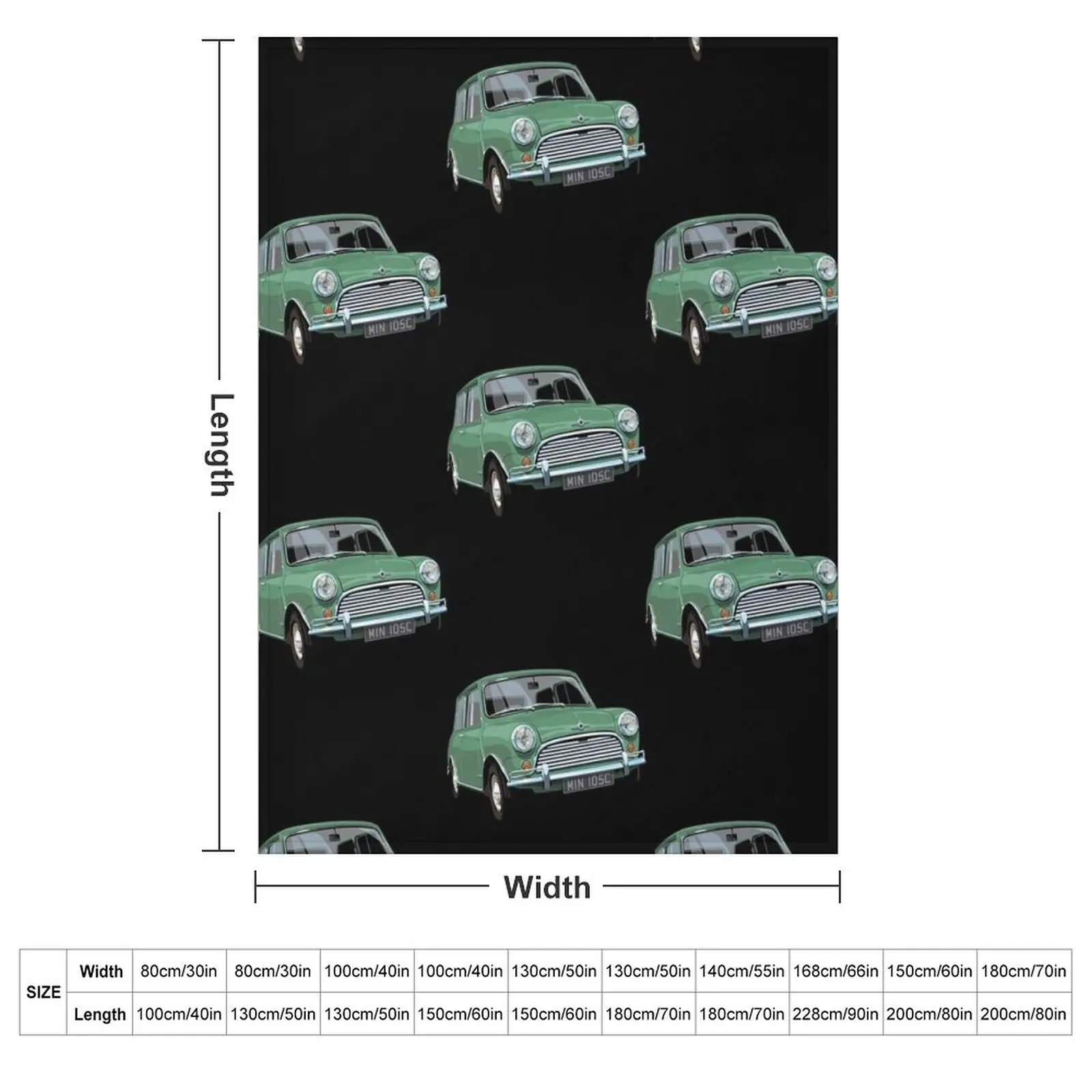 green mini cooper Throw Blanket couch cozy soft plush fuzzy picnic outdoor blanket