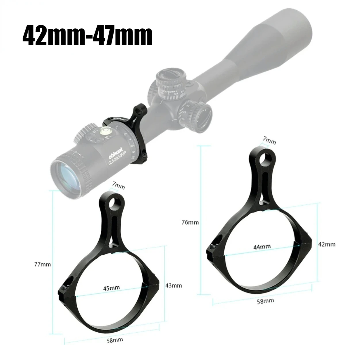 Tactical 4-14x44 1-6x24 Scope Magnification Adjustment Kit Accessories Throw Lever for 42mm - 47mm Diameter Scope