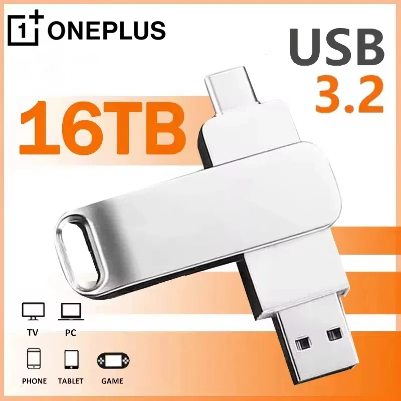 ONEPLUS 16TB Flash Drives USB 3.2 HighSpeed USB Transfer Metal Pendrive Memory Card Pendrive Flash Disk Memoria Waterproof Stick