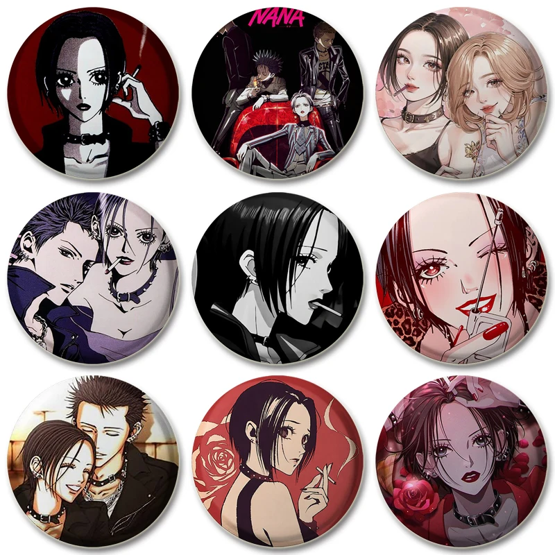 58mm Anime Nana Osaki Ai Yazawa Enamel Pins Brooch for Backpack Round Badge Jewelry & Accessories Fashion Jewelry Brooches Gifts
