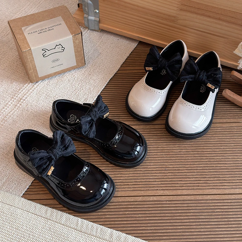 

Little Girls Bowknot Detail Mary Jane Shoes 2026 New Summer Toddler Dress Shoes Soft Sole Classic Simple Princess School Dance
