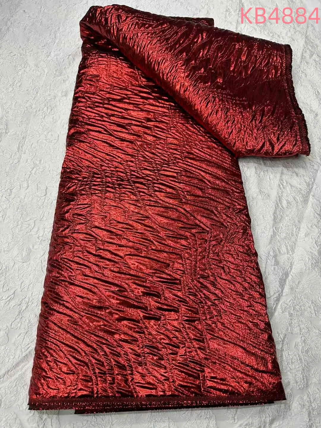 الأفريقي الأزرق الديباج الجاكار أقمشة الدانتيل الأفريقي النسيج الدانتيل جودة عالية 2025 الأحمر الأورجانزا الجاكار الدانتيل للخياطة KB4884