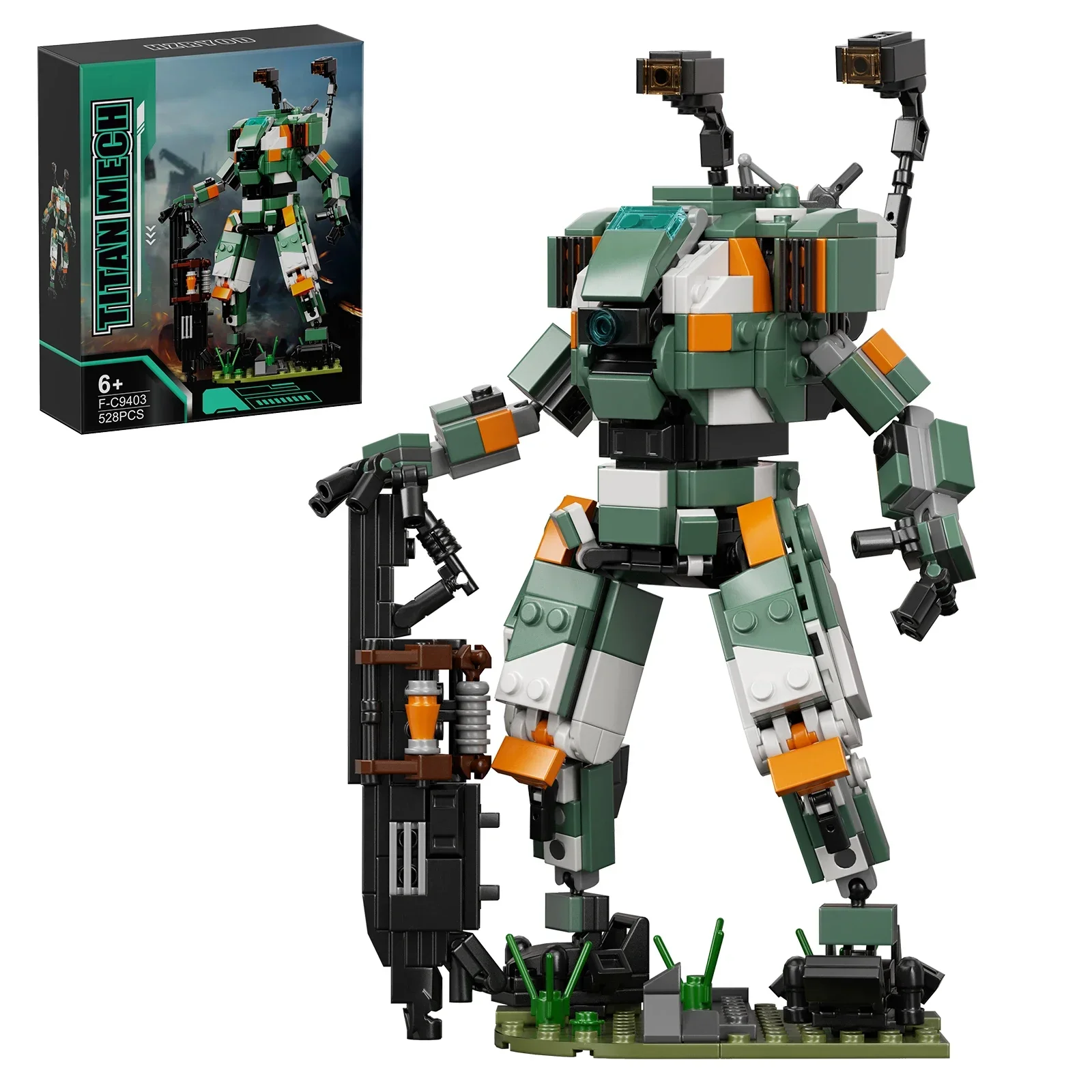 BuildMoc BT-7274 Vanguards-class Titan Model from Titanfalls Mech Warriors Mech-exoskeleton Robot Building Blocks for Kids Gift