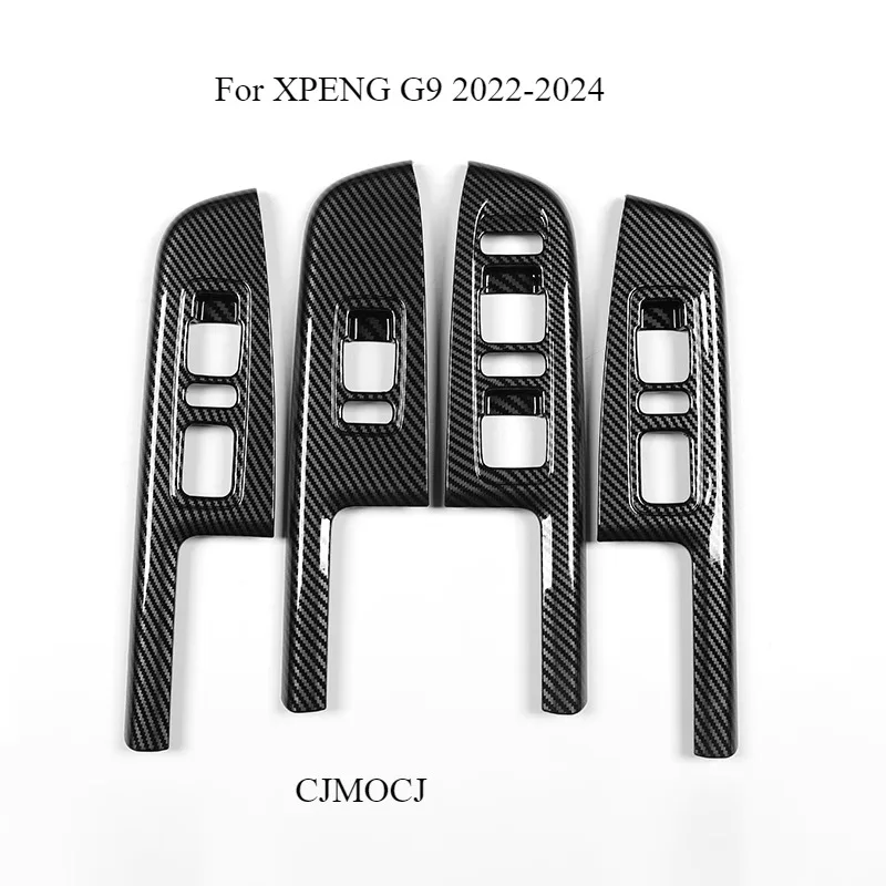 

For XPENG G9 2022-2024 Carbon Fiber Style Interior Trim Cover Kit - Protective Styling Accessories for Dashboard Center Console